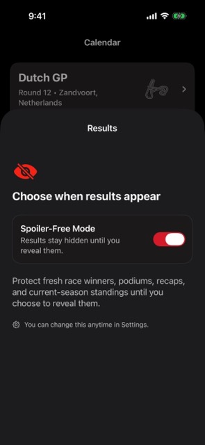 Results hidden by Spoiler-Free Mode